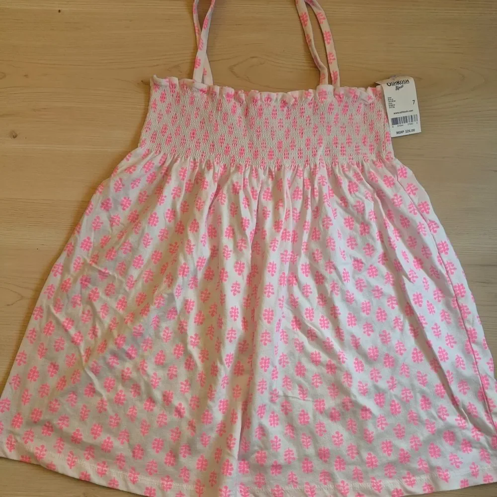 OshKosh B'gosh White Tank Top with Pink Floral Print